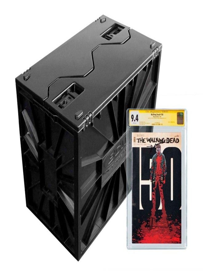 BCW Graded Comic Book Bin with Partition – Black (1 Pack) | Holds 30 Graded Comics | Stackable Comic Book Box Storage for CGC, CBCS & Slabs - Image 2